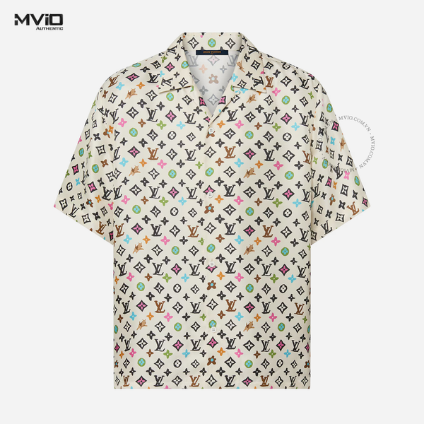 Sơ Mi Louis Vuitton Lụa Cộc Tay Monogram Màu 1AFQ24 