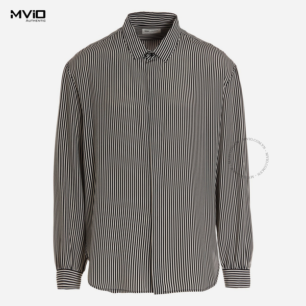  Sơ Mi Saint Laurent Dài Tay Kẻ Dọc 680495 