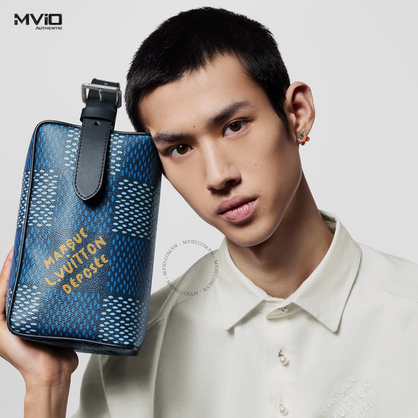  Túi Louis Vuitton Locker Dopp Kit Xanh Damier N40747 