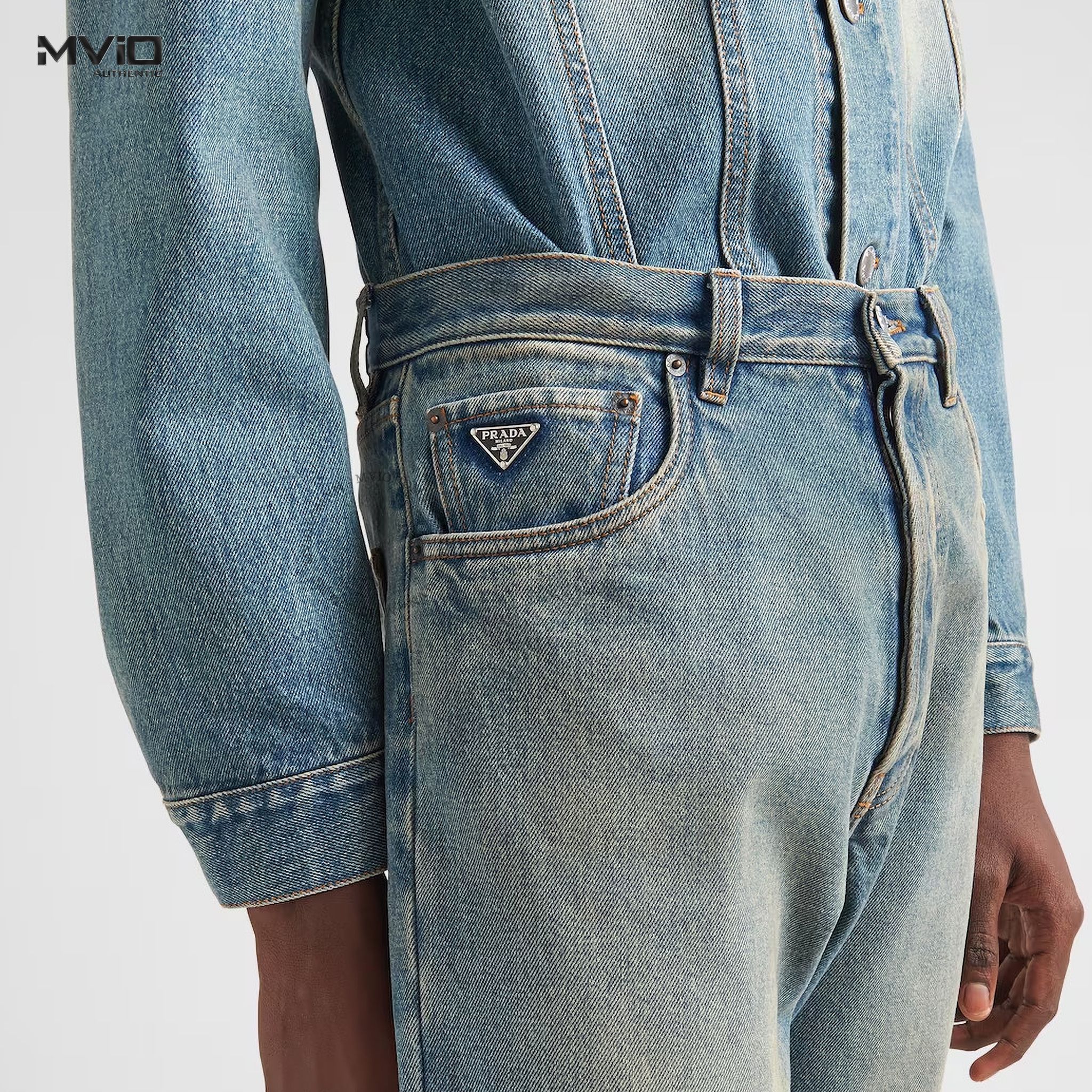 Jean Prada Xanh Nhạt Tag Túi Nhỏ N3GEP351 12K1 F0V3N 