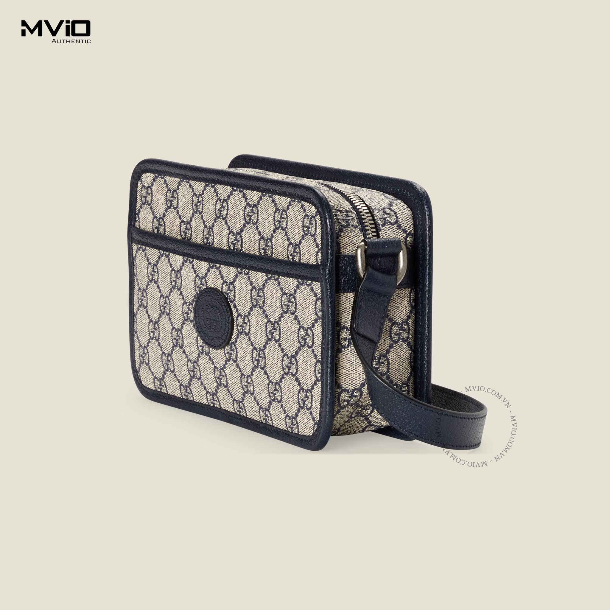  Túi Gucci Đeo Chéo Mono Viền Navy 65857292 TCG 