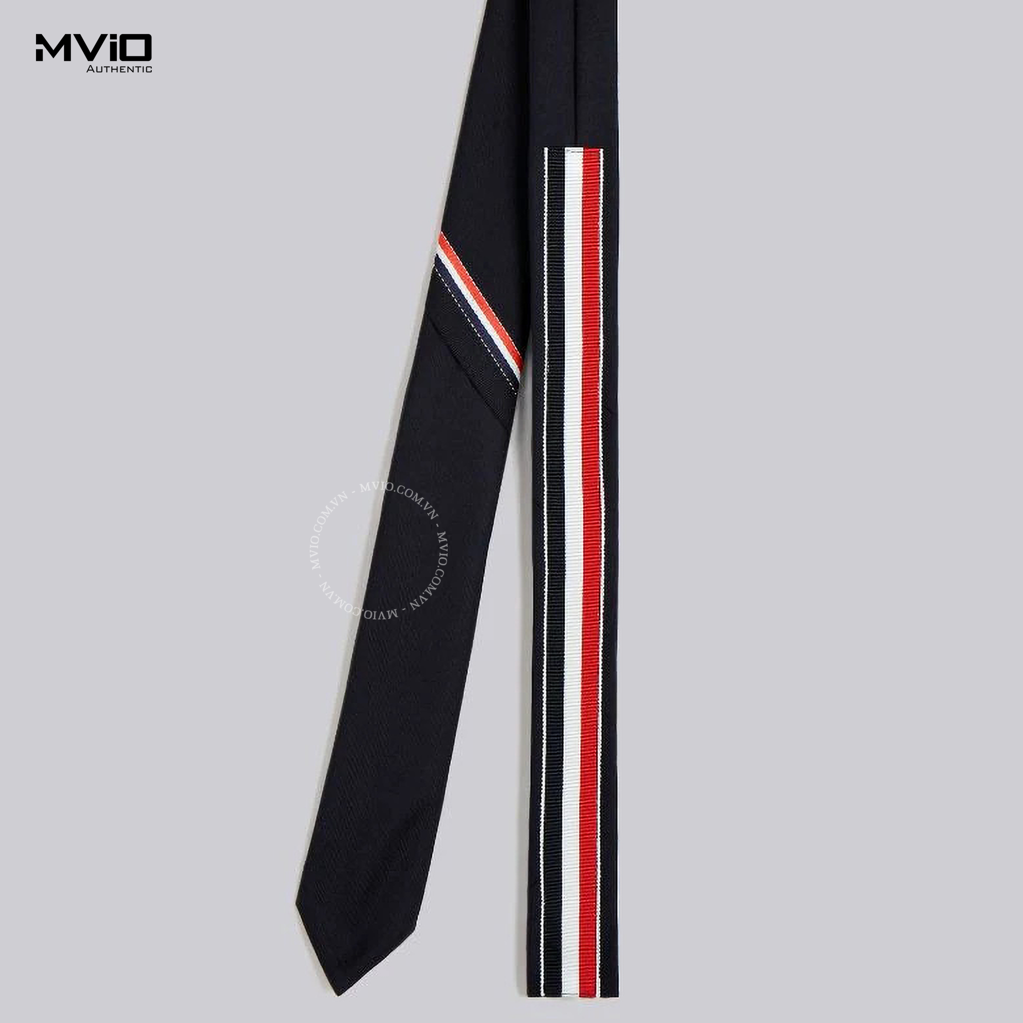  Caravat Thom Browne Navy Kẻ MNL021A 00626 415 