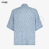  Sơ Mi Fendi Cộc Tay Xanh Blue Vân FF FS0795AR62F0GCT 