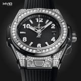  ĐỒNG HỒ HUBLOT BIG BANG ONE CLICK STEEL PAVE DÂY CAO SU ĐEN 485.SX.1170.RX.1604 