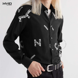 Sơ Mi Celine Đen Dài Tay Nhiều Chữ 2C813731T38CE 