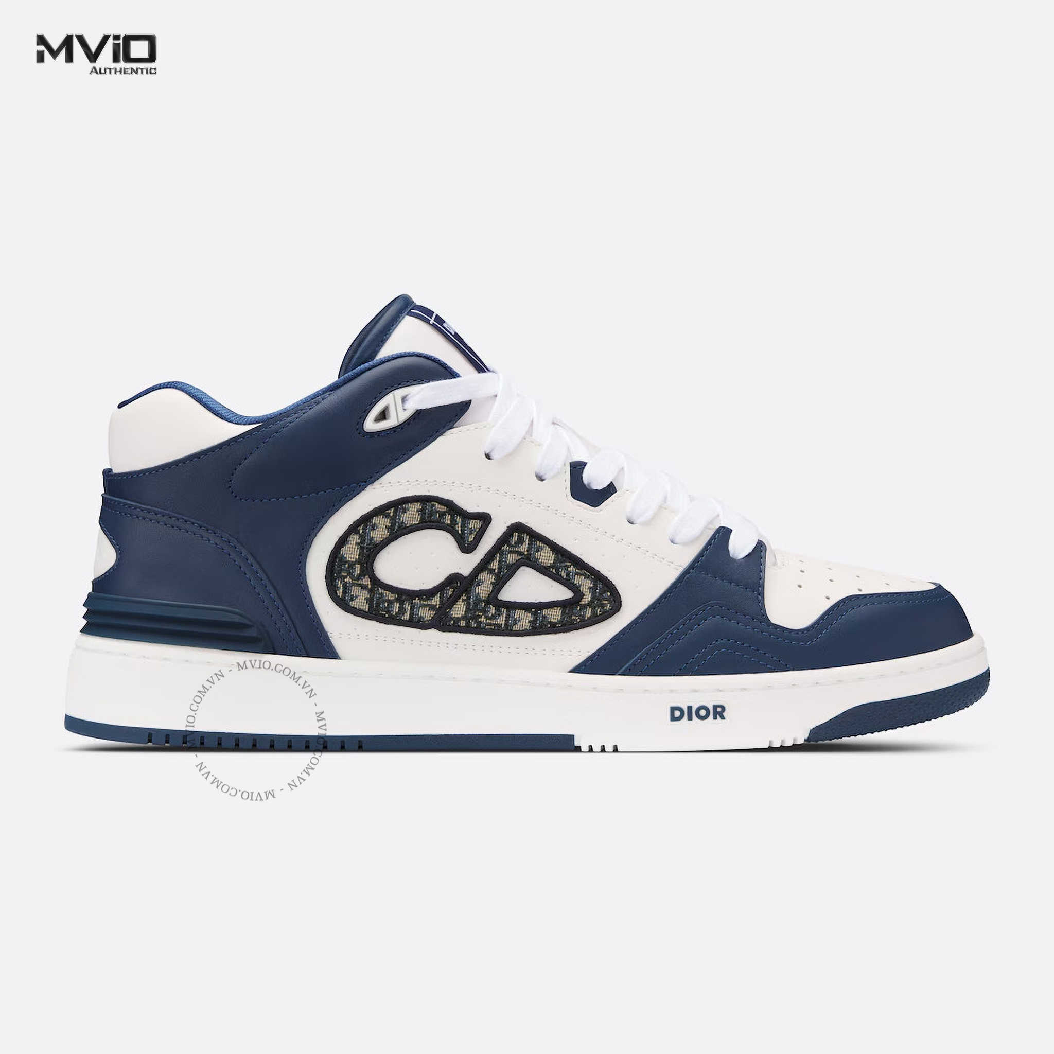  Sneaker Dior B57 Mid Xanh Navy CD Oblique 3SH141ZXU_H553 