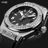  ĐỒNG HỒ HUBLOT BIG BANG ONE CLICK STEEL PAVE DÂY CAO SU ĐEN 485.SX.1170.RX.1604 
