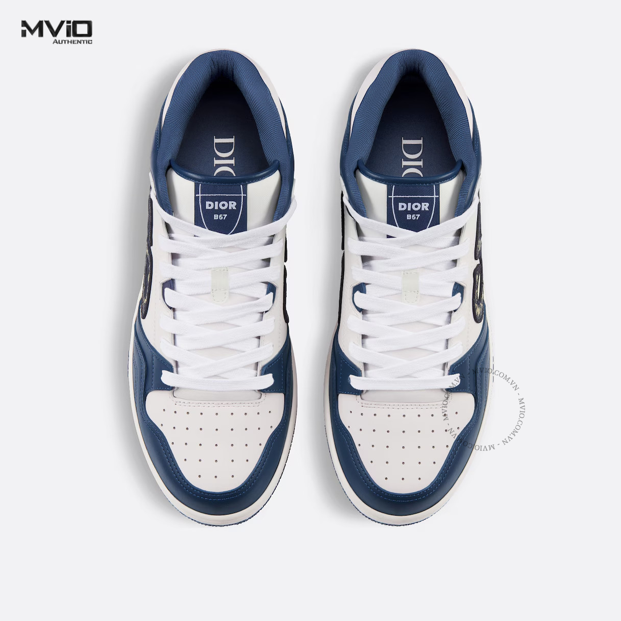  Sneaker Dior B57 Mid Xanh Navy CD Oblique 3SH141ZXU_H553 
