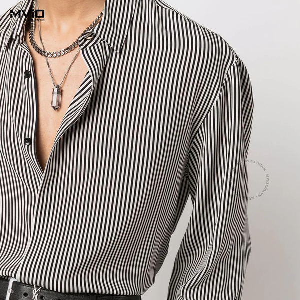  Sơ Mi Saint Laurent Dài Tay Kẻ Dọc 680495 