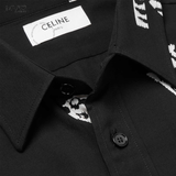  Sơ Mi Celine Đen Dài Tay Nhiều Chữ 2C813731T38CE 