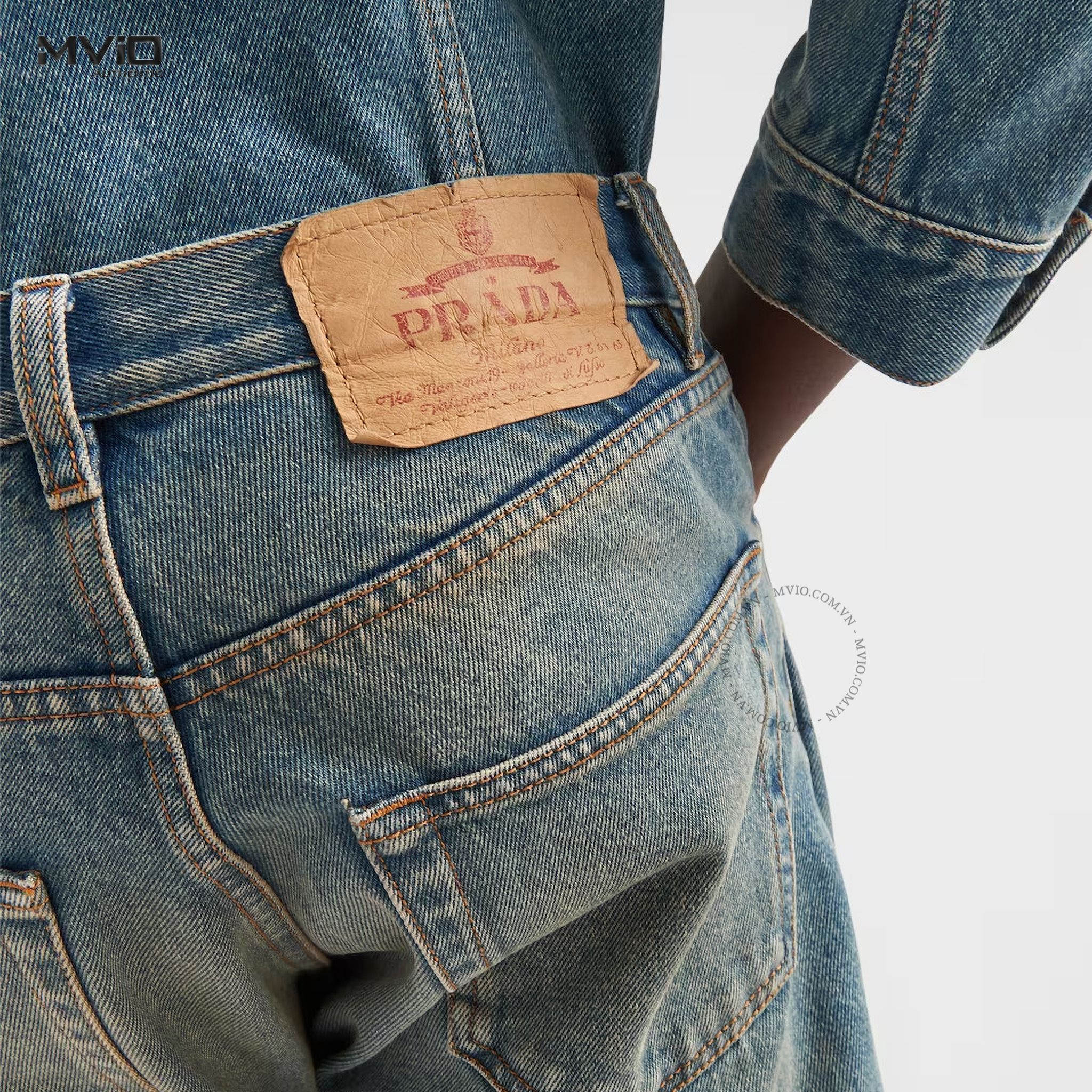  Jean Prada Xanh Nhạt Tag Túi Nhỏ N3GEP351 12K1 F0V3N 
