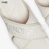  Dép Fendi Trắng Quai Chéo Vân FF Thêu 7X1548 AKN1 F1HGL 