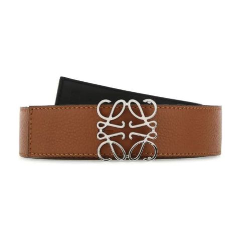  Belt Loewe Mặt Bạc Dây Đen Vàng Bò 182135 