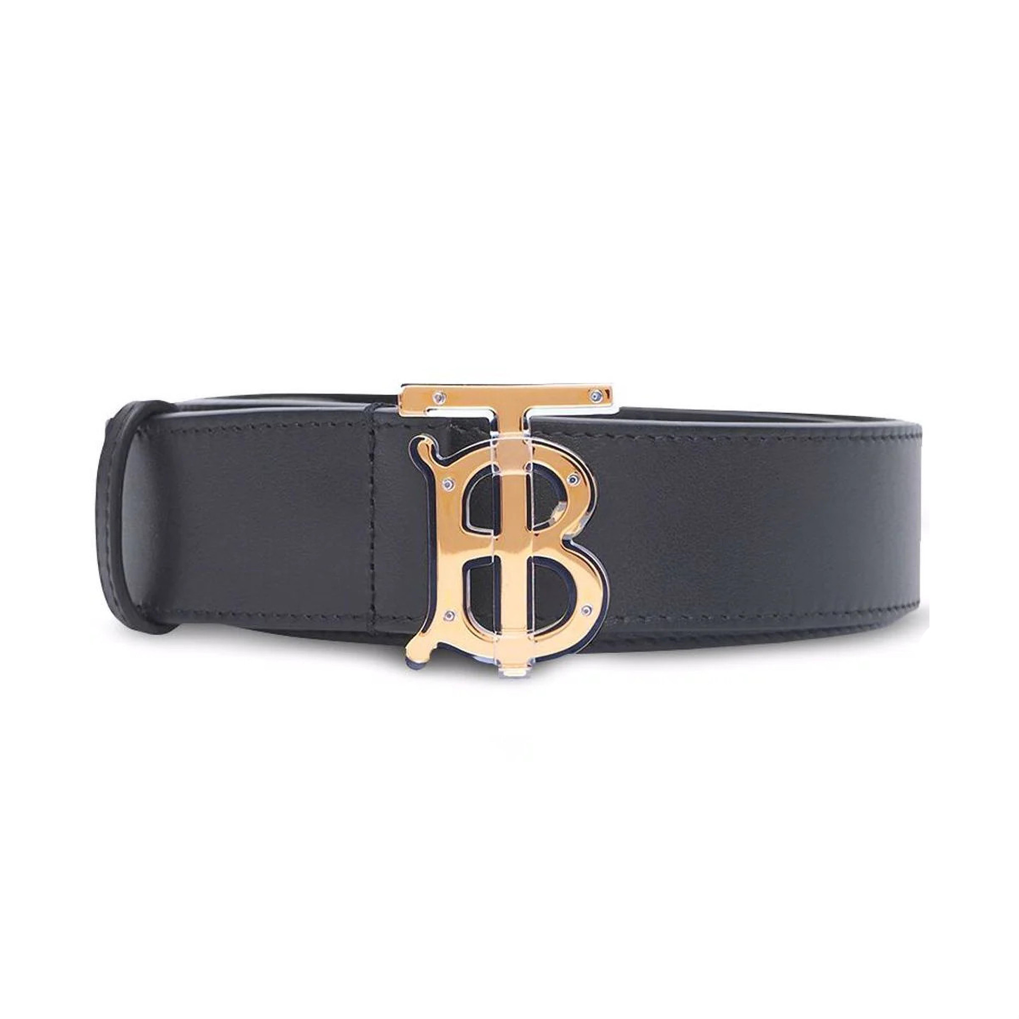 Belt Burberry Đen Logo TB Trong Suốt 8051512