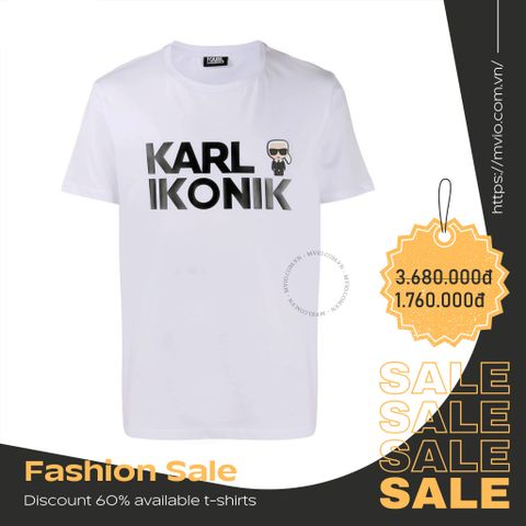  Phông Karl Lagerfeld Trắng Chữ Ikonik 501224 