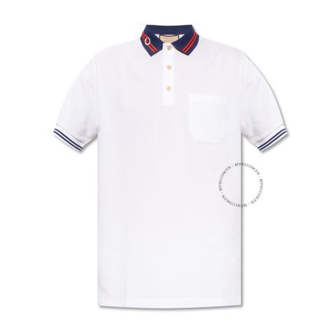  Polo Gucci Trắng Cổ Xanh Đỏ 658067 XJDI2 