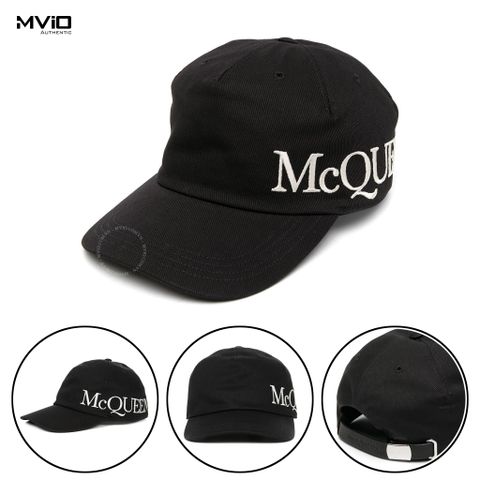  Mũ Alexander Mcqueen Đen Chữ Trắng 632896 4106Q 