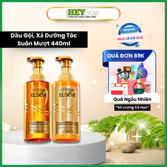 Dầu gội, xả dưỡng tóc suôn mượt tóc cao cấp L'Oreal Paris Extraordinary Oil Smooth 440ml | HEYCOS