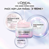  Kem Dưỡng L'Oreal Paris Glycolic-Bright 50ml - Mờ Thâm Nám, Sáng Da Ban Ngày SPF 17 / Ban Đêm 