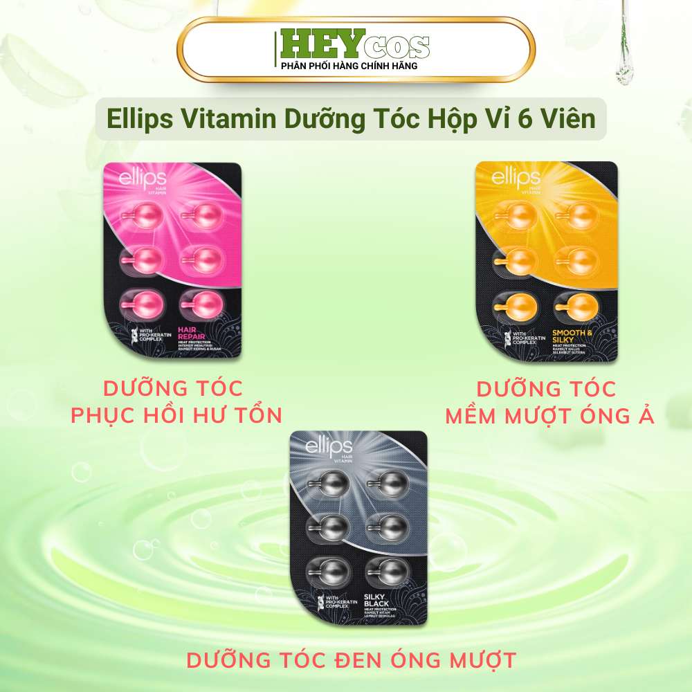 Vỉ 6 Viên Tinh Dầu Dưỡng Tóc Ellips Đa Vitamin Nuôi Dưỡng Tóc 