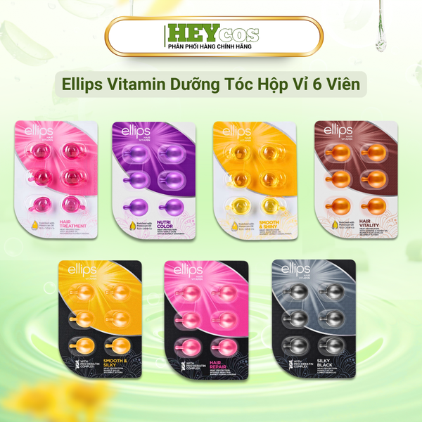  Vỉ 6 Viên Tinh Dầu Dưỡng Tóc Ellips Đa Vitamin Nuôi Dưỡng Tóc 