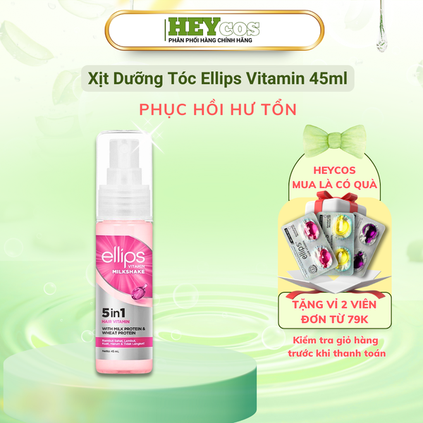  Xịt Dưỡng Tóc Ellips Vitamin Phục Hồi Hư Tổn 45ml 