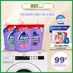 [HOẢ TỐC] Túi Nước Giặt Xả MaxKleen 3.8kg Hương Nước hoa huyền diệu/ Hoa nắng/ Vườn sớm mai | HEYCOS
