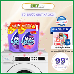 [TĂNG DUNG TÍCH, GIÁ KHÔNG ĐỔI] Túi Nước Giặt Xả MaxKleen 3kg Hương Nước Hoa Huyền Diệu/ Hoa Nắng | HEYCOS