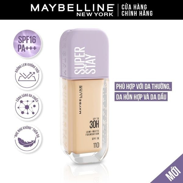  Kem Nền Bắt Sáng Superstay Lumi Matte 30H Che Phủ Siêu Nhẹ Mặt Maybelline New York 35ml [MỚI] 