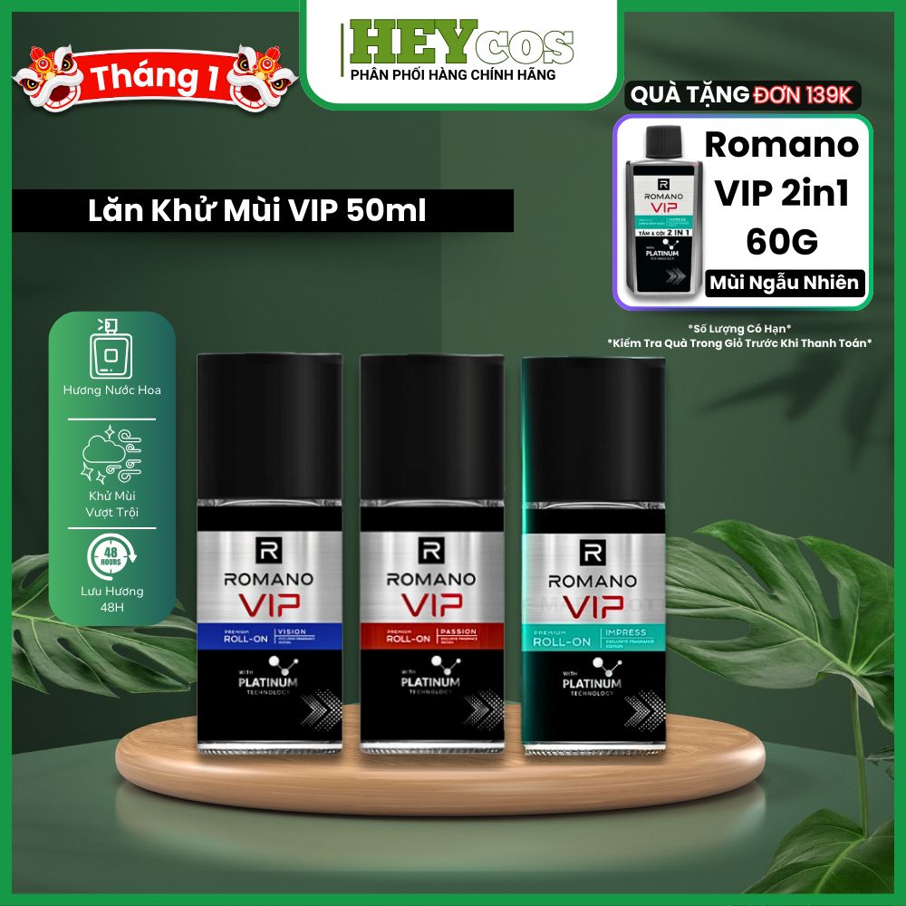 Lăn khử mùi cao cấp Romano VIP 50ml