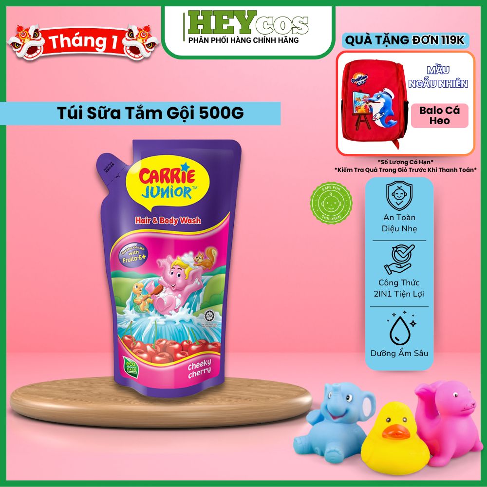 Túi Sữa Tắm Gội Carrie Junior Hương Cherry 500G