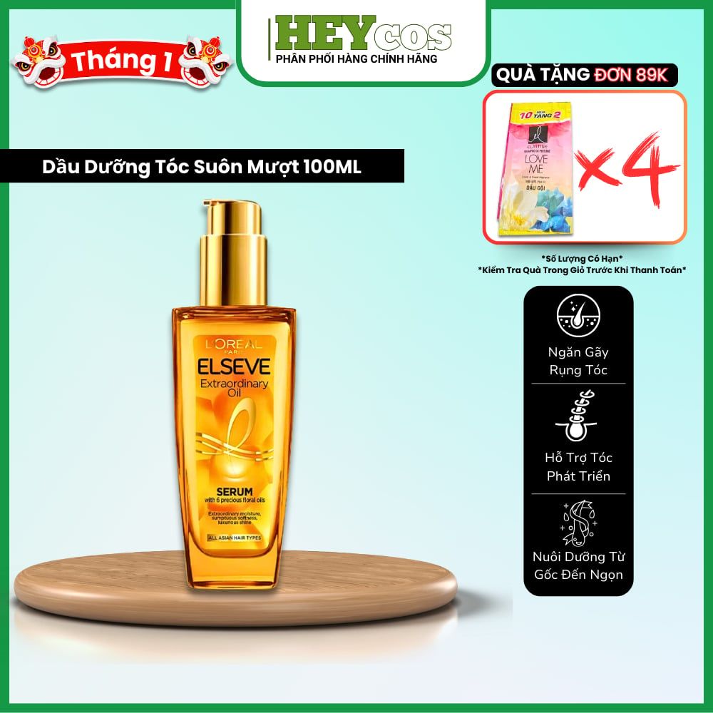 DẦU DƯỠNG TÓC SUÔN MƯỢT BỒNG BỀNH- ELSEVE EXTRAORDINARY OIL 100 ML | HEYCOS