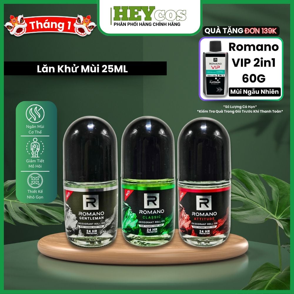 Lăn Khử Mùi Romano 25ml | HEYCOS