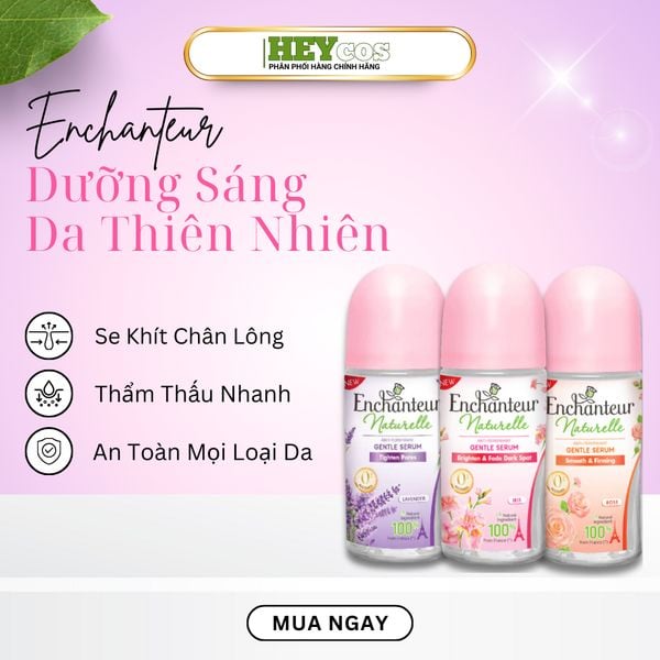  Lăn Khử Mùi Thiên Nhiên Enchanteur Naturelle (Khử Mùi Đến 72H) - Sáng Da - Mờ Thâm - Mịn Màng 50ml 