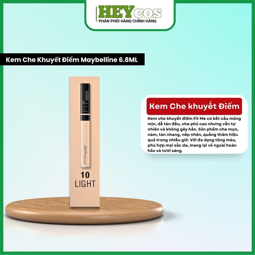  Kem Che Khuyết Điểm Mịn Lì Tiệp Mọi Tông Da Fit Me Concealer Maybelline New York 6.8ml | HEYCOS 