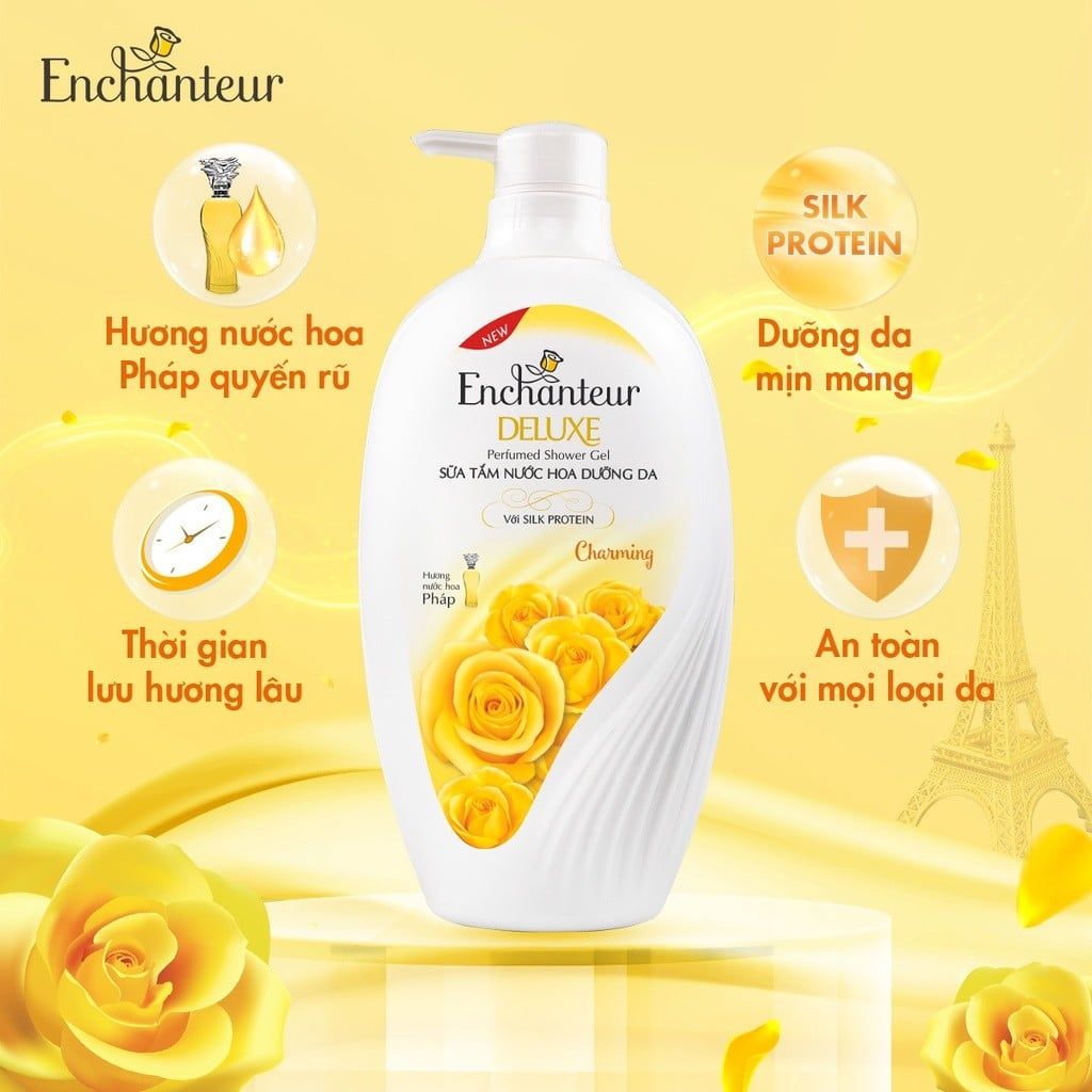  (HỘP QUÀ) Sữa Tắm Nước Hoa Enchanteur Charming 650g | HEYCOS 