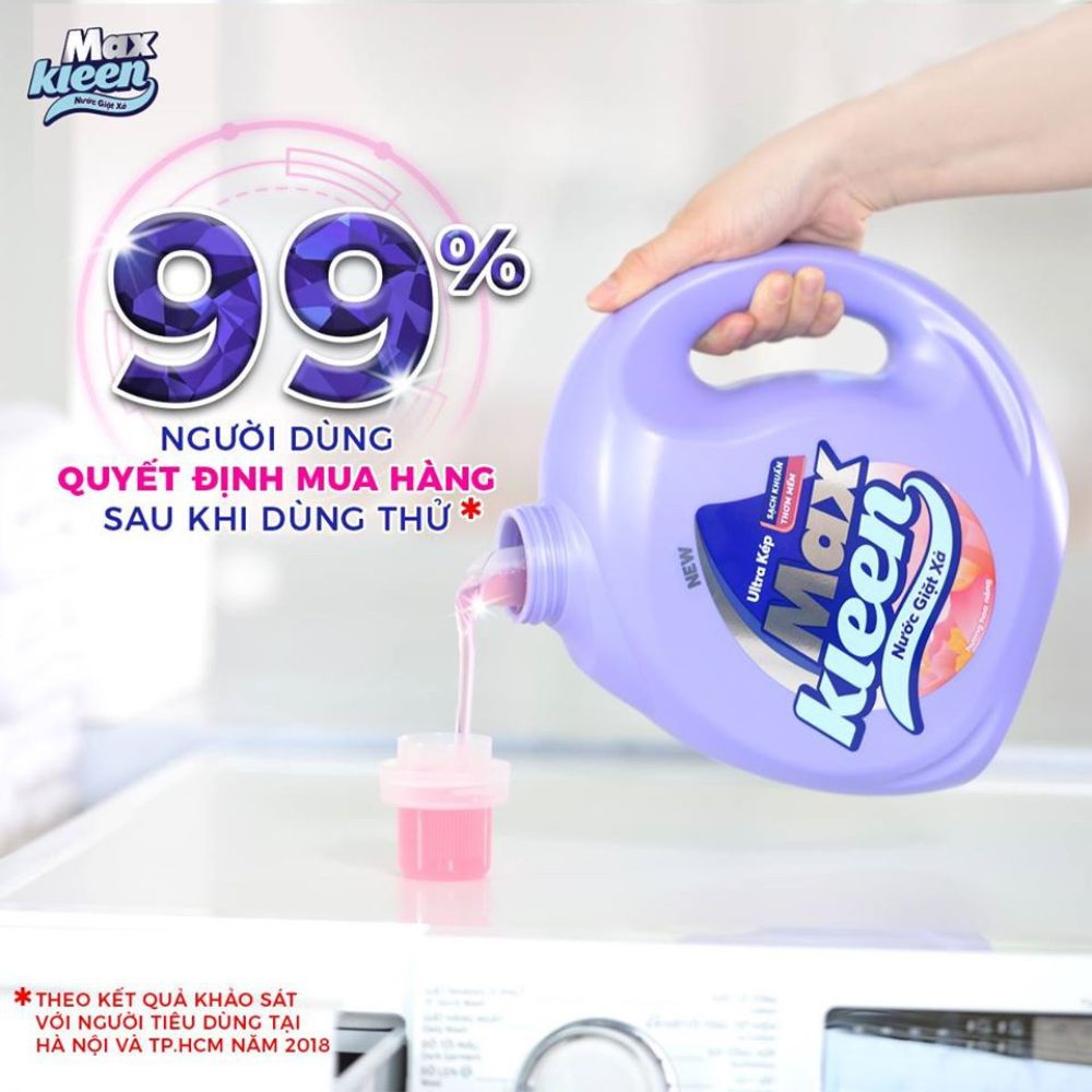  [Túi Nước Giặt Xả MaxKleen 3kg Hương Nước Hoa Huyền Diệu/ Hoa Nắng | HEYCOS 