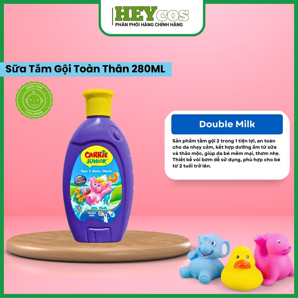  Chai Sữa Tắm Gội cho bé Carrie Junior 280g 