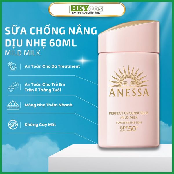  [CHÍNH HÃNG] Sữa chống nắng dịu nhẹ Anessa Perfect UV Sunscreen Mild Milk 60ml 