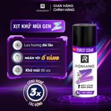 [TĂNG 40% DUNG TÍCH] Xịt khử mùi cho nam ngăn vệt ố vàng Romano Gen Z 182ml 