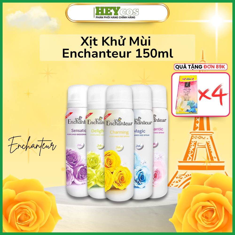 Xịt khử mùi Enchanteur Charming/Delightful/Romantic/Magic 150ml | HEYCOS