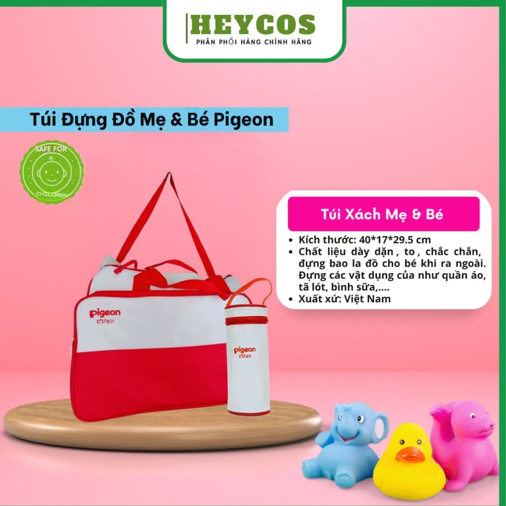  Set Túi Đựng Đồ Mẹ & Bé Pigeon Chính Hãng, Túi Mẹ Bé Pigeon tiện dụng, túi bỉm sữa| HEYCOS 
