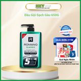 Dầu Gội Nam Sạch Gàu 5in1 Romano Hương Nước Hoa Nam Classic/ Force/ Attitude 650g 
