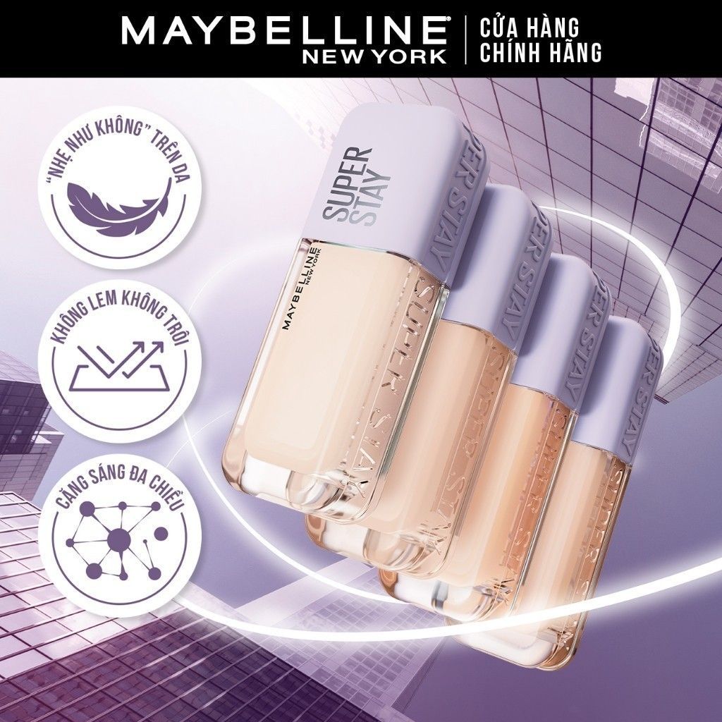  Kem Nền Bắt Sáng Superstay Lumi Matte 30H Che Phủ Siêu Nhẹ Mặt Maybelline New York 35ml 