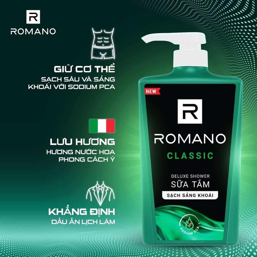  Sữa Tắm Romano Hương Nước Hoa Classic/ Attitude/ Force/ Gentleman 650g | HEYCOS 