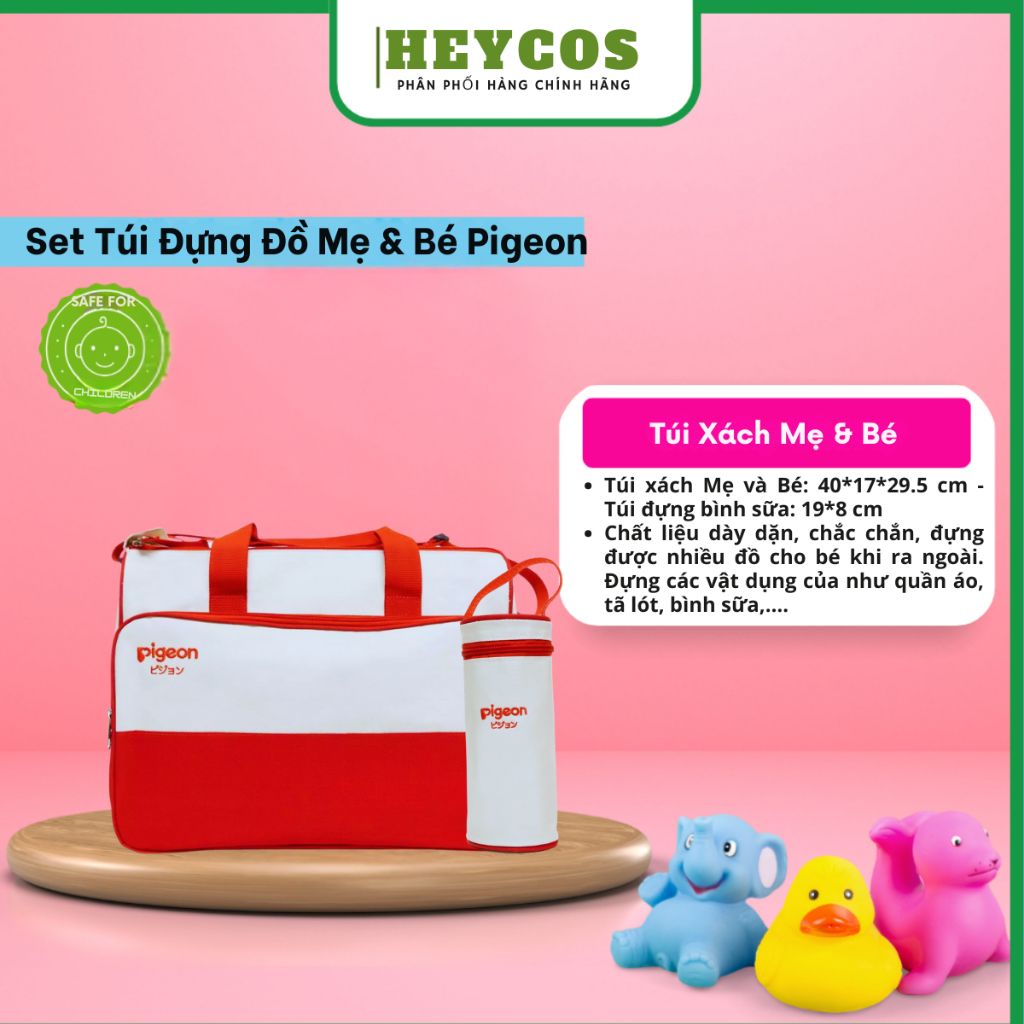 Set Túi Đựng Đồ Mẹ & Bé Pigeon Chính Hãng, Túi Mẹ Bé Pigeon tiện dụng, túi bỉm sữa| HEYCOS