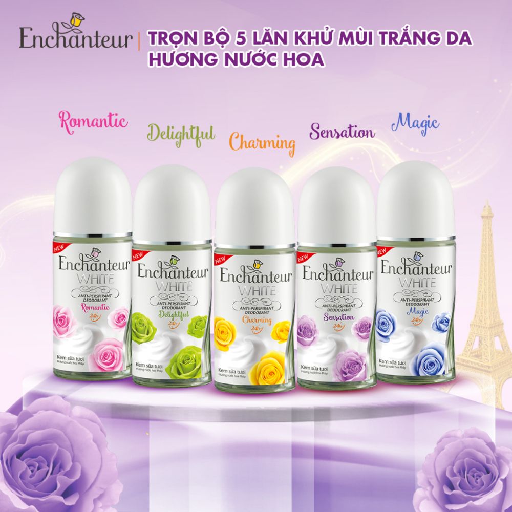  Lăn Khử Mùi Trắng Da Enchanteur Charming/ Delightful/ Romantic/Sensation/Magic 25ml/50ml | HEYCOS 