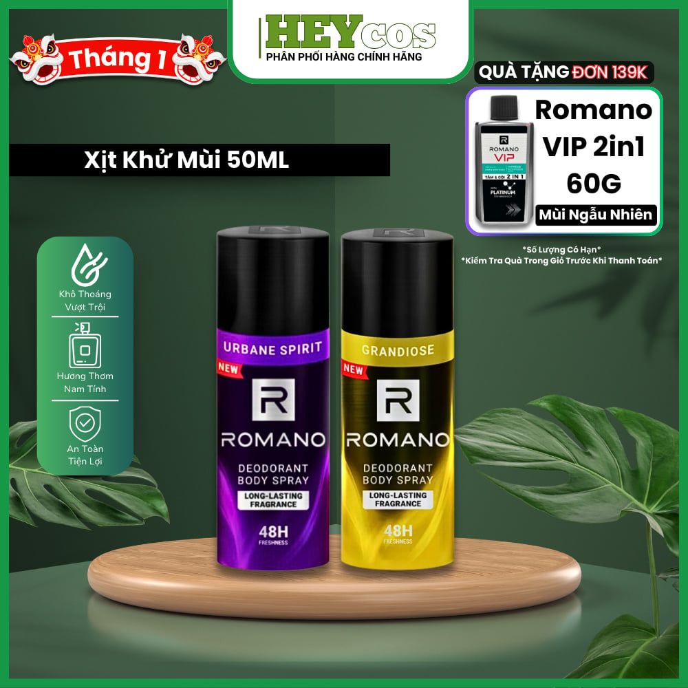 Xịt Khử Mùi Romano Grandiose/ Urbane Spirit 150ml | HEYCOS