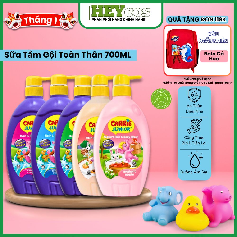 Sữa tắm gội toàn thân Carrie Junior dành cho bé từ 2 tuổi 700G| HEYCOS