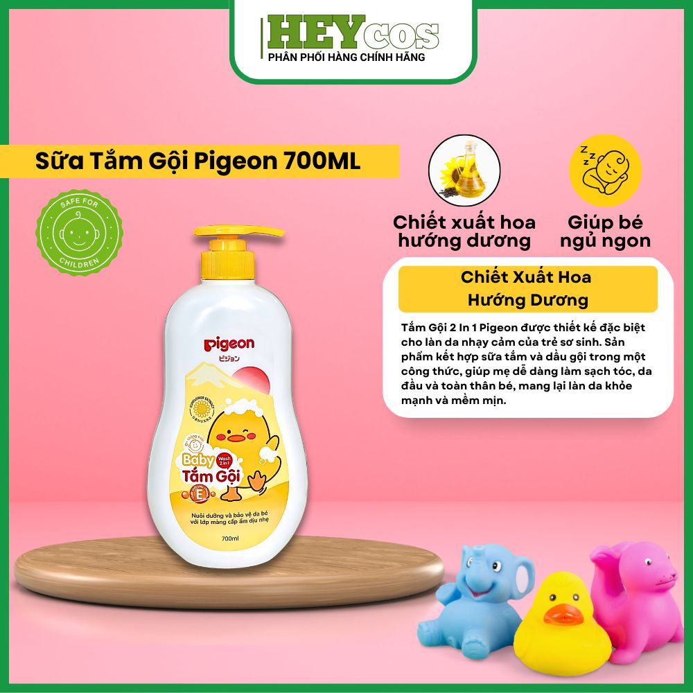 Sữa Tắm Gội Pigeon 700ml Mẫu Mới Cho Bé | HEYCOS 